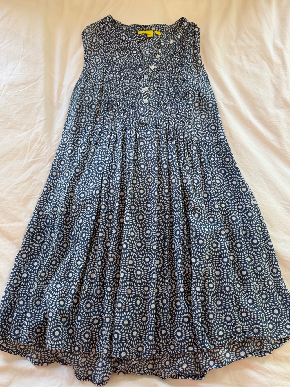 Roberta Roller Rabbit Navy and White Floral Medallion Swim Coverup Dress